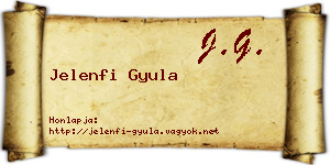 Jelenfi Gyula névjegykártya